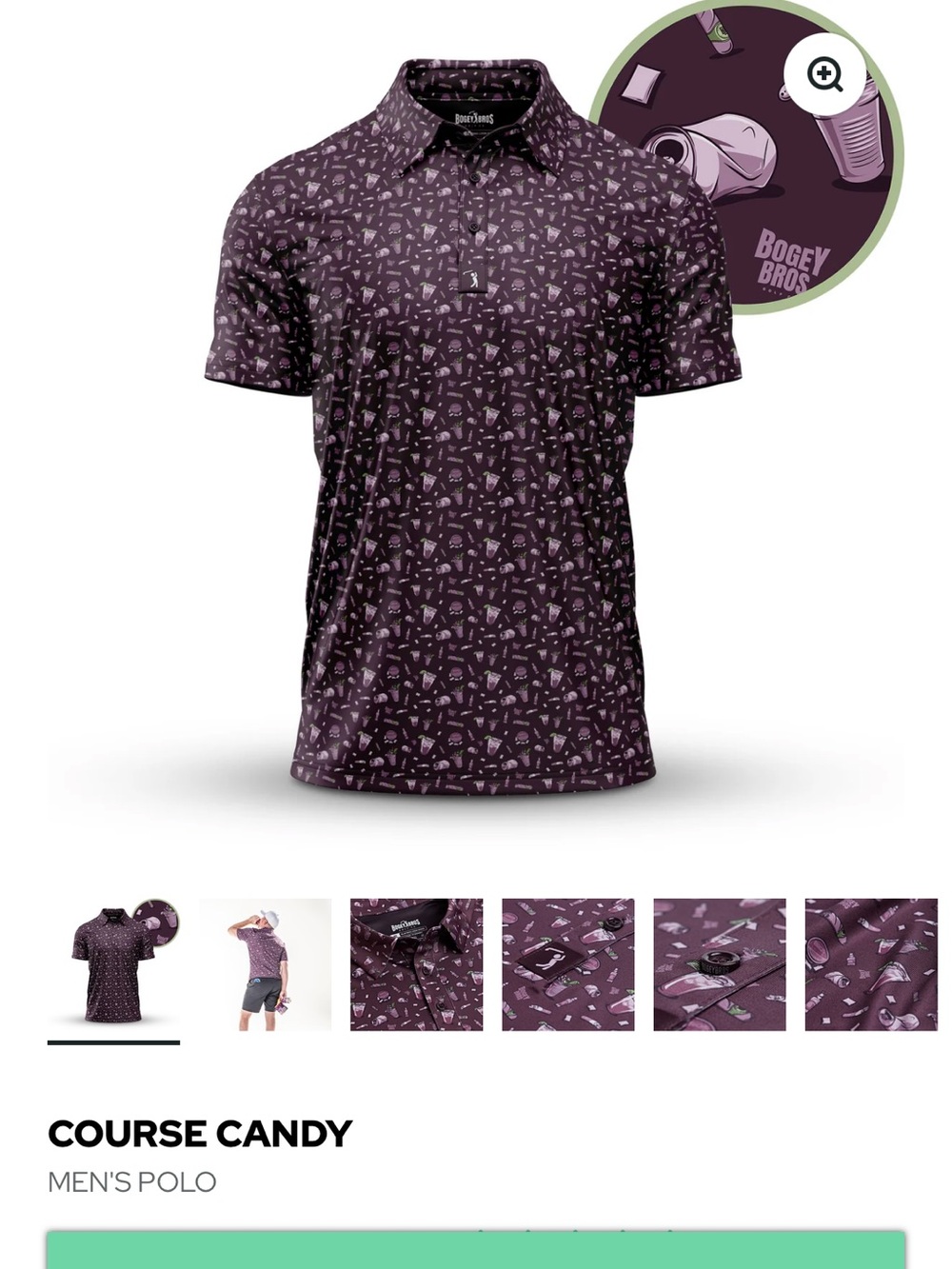 Course Candy Men's Polo Shirt in Deep Purple